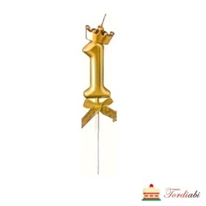 Tordiküünal, kuldne, number üks krooniga, kuldse lipsukesega