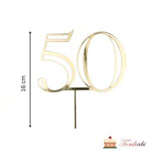 Tordiabi kuldne akrüülist topper number 50