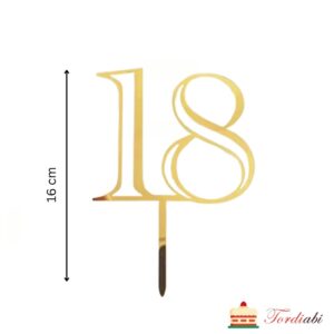 Tordiabi kuldne numbritopper number 18