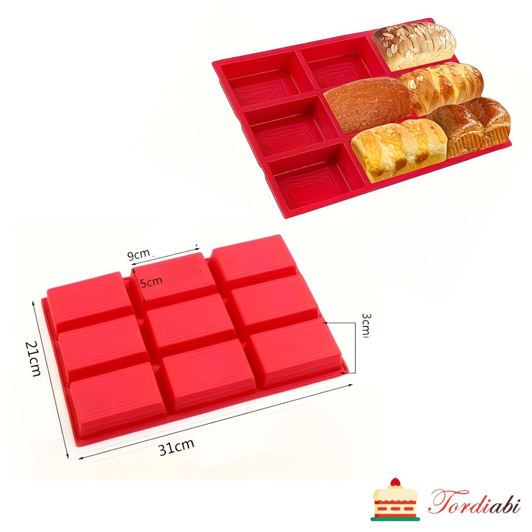 Tordiabi silikoonist punane küpsetusvorm 9 pesa