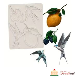 Tordiabi silikoonvorm pääsukesed ja puuviljad