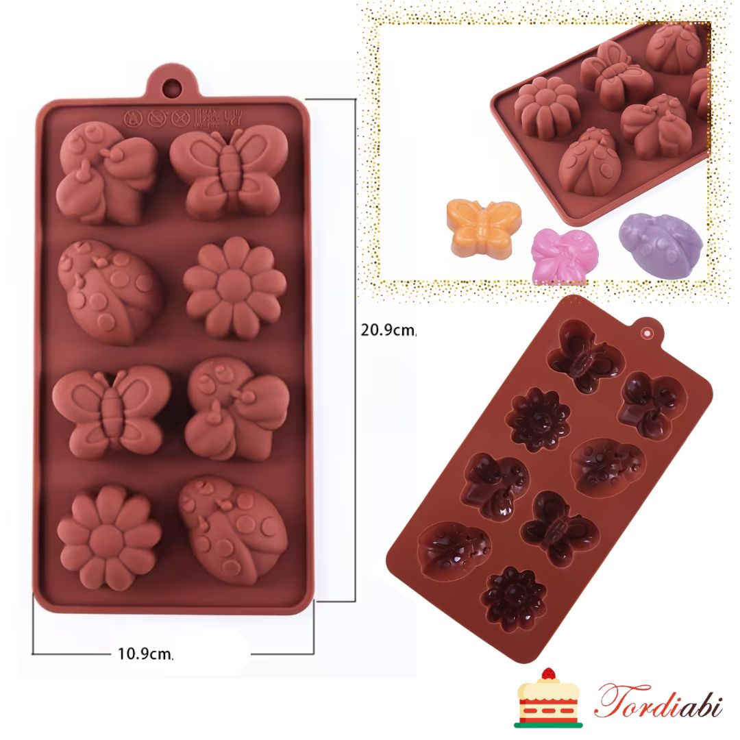 Tordiabi silikoonvorm lilled liblikad mesimummid