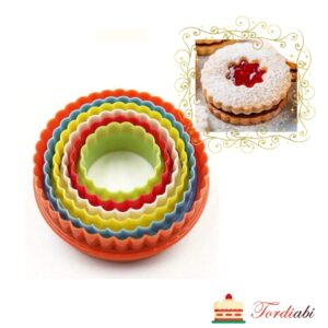 Tordiabi värvilised ümmargused plastvormid sakilise servaga