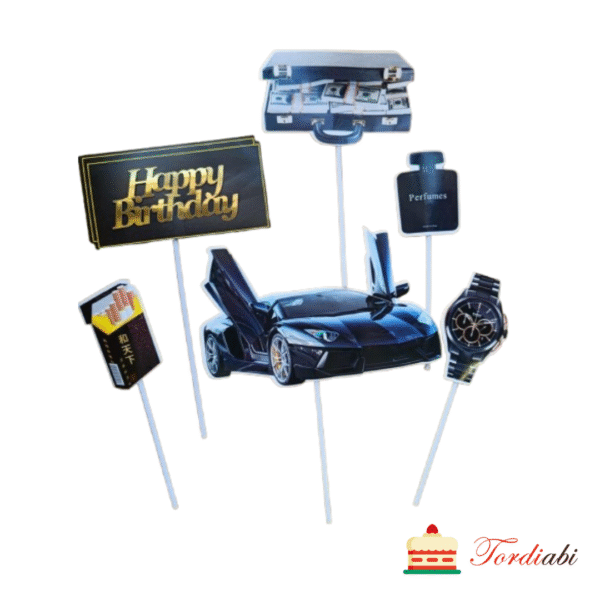Tordi topperite komplekt  ärimehele HAPPY BIRTHDAY