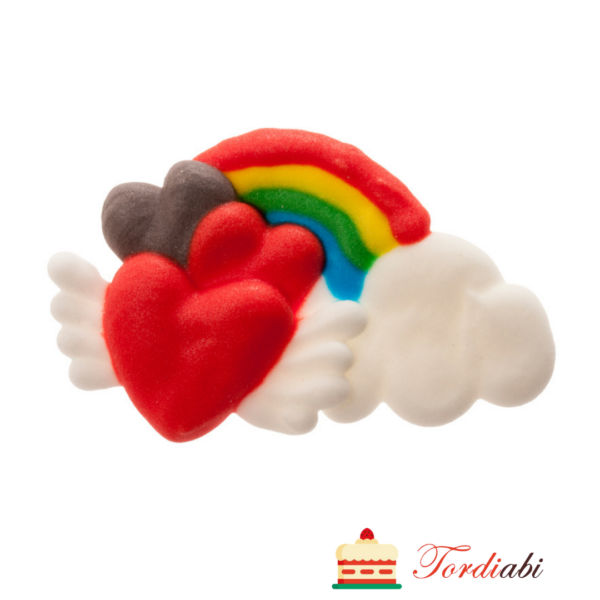 Tordiabi suhkrudekoor värviline vikerkaar südametega