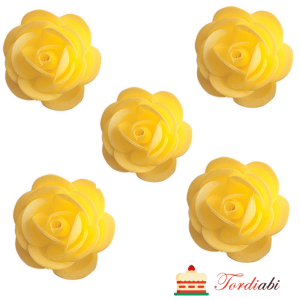 Tordiabi vahvlidekoor kollased roosid 4,5 cm 5 tk