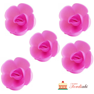 Tordiabi vahvlidekoor roosad roosid 4 cm 5 tk