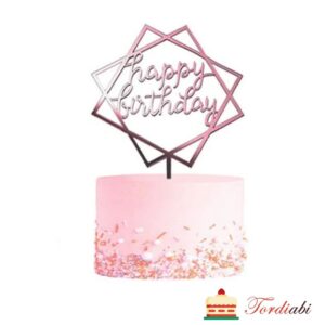 Tordiabi topper happy birthday roosa ruutude sees väuieste algustähtedega