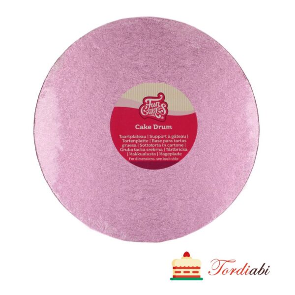 Tordiabi ümmargune roosa tordialus paksusega 12 mm
