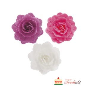 Tordiabi vahvlidekoor käharad roosid roosa lilla valge