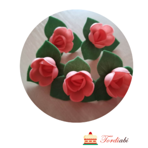Tordiabi oranzhikad roosad roosid lehtedega vahvlidekoor