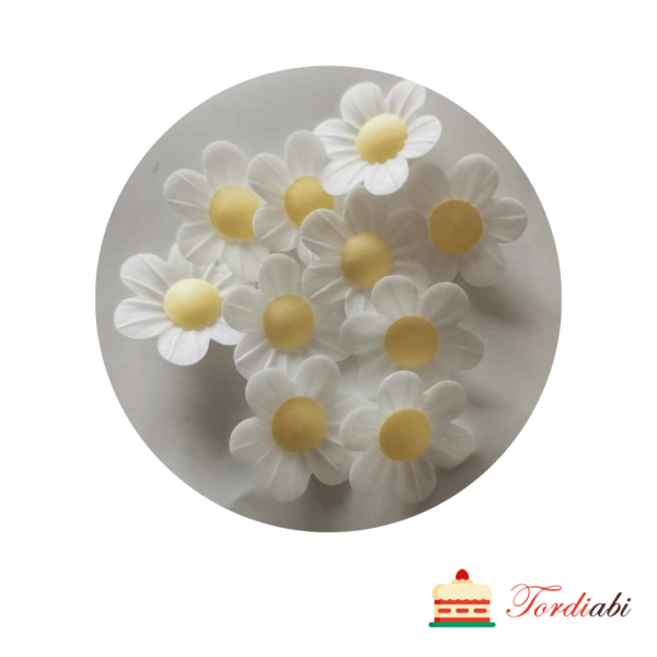 Tordiabi vahvlidekoor valged lilleõied kollase südamikuga