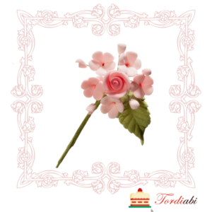 Tordiabi roosa lillekimp roosa roosiga suhkrust