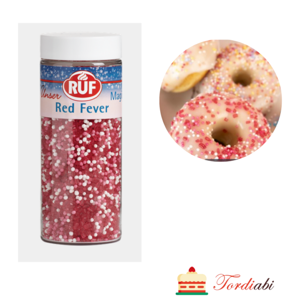 Tordiabi suhkrupuiste nonparellid punane-valge-roosa Red Fever