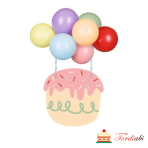 Tordiabi tordi topper värvilistest õhupallidest