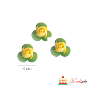 Tordiabi vahvlidekoor kollased kolme lehega roosid 3 tk