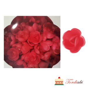 Tordiabi vahvlidekoor punased roosid 3 cm