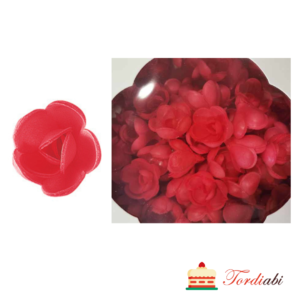 Tordiabi vahvlidekoor punased roosid 3 cm 10 tk