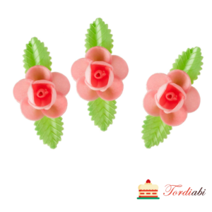 Tordiabi vahvlidekoor roosad kahe lehega roosid 3 tk