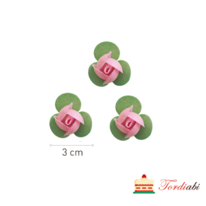 Tordiabi vahvlidekoor roosad kolme lehega roosid 3 tk