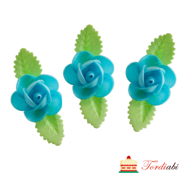 Tordiabi vahvlidekoor sinised kahe lehega roosid 3 tk
