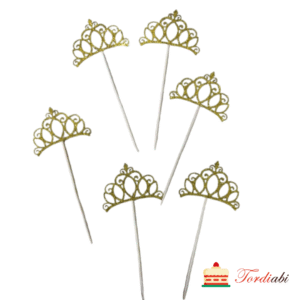 Kuldsed printsessi topperid topperid muffinitele/ tassikookidele, 6 tk