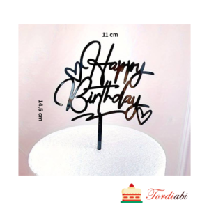 Tordiabi Happy Birthday must topper südametega
