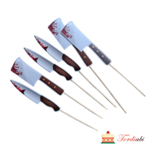 Halloweeni topperid tordile/ tassikookidele, "verised" noad - 6 tk