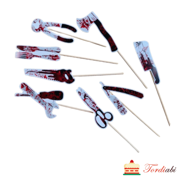 Halloweeni topperid tordile/ tassikookidele, 8 tk