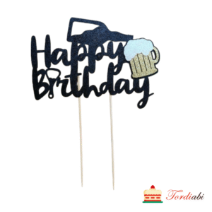 Tordi topper Happy Birthday õllekruusiga