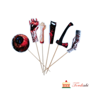 Halloweeni topperid tordile/ tassikookidele, erinevad motiivid - 6 tk