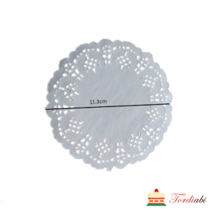 Valged tordi aluspitsid/ koogialused pitsilise servaga 11,3 cm - 50 tk