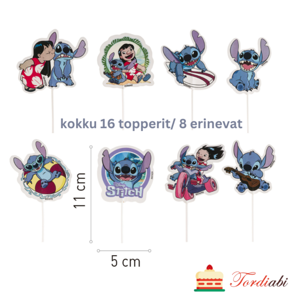 Tordiabi tordi topperid Stitch - 16 tk