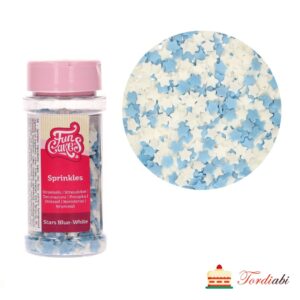 Tordiabi suhkrupuiste sinised ja valged tähekesed funcakes