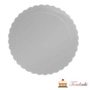 Tordiabi hõbedane ümmargune tordialus lainelise servaga 35 cm