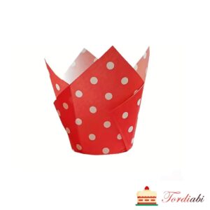 Tordiabi punased täpilised muffini tulp vormid