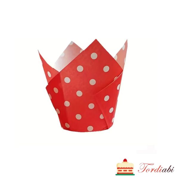 Tordiabi punased täpilised muffini tulp vormid
