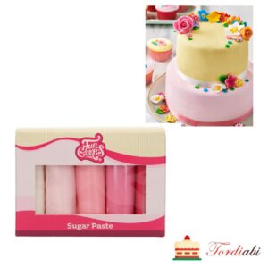 Tordiabi roosades toonides suhkrumasside komplekt FunCakes
