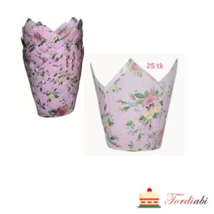 Tordiabi roosidega muffini tulp küpsetusvormid roosad