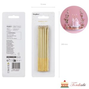 Tordiabi kuldsed pikad küünlad 14 cm