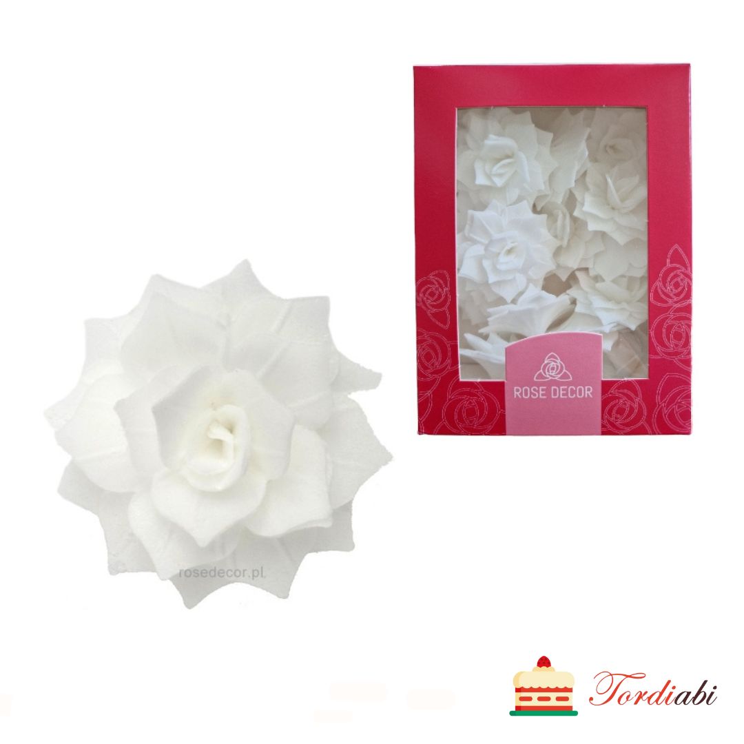 Tordiabi vahvlidekoor valged roosid rosalia