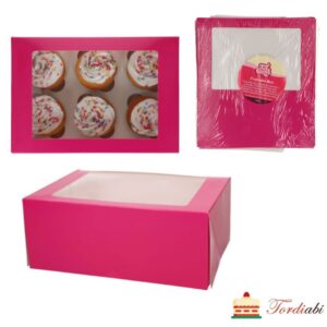 Tordiabi erkroosa aknaga muffinikarp 6le muffinile