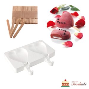 Tordiabi pulgajäätise silikoonvorm 2 südant silikomart