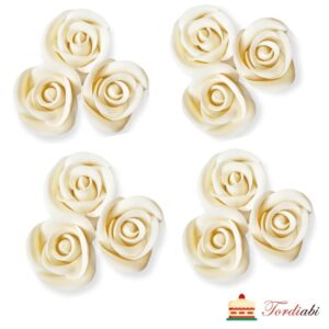 Tordiabi suhkrudekoorid valged roosid 12 tk: karp