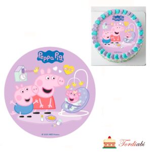 Tordiabi põrsas peppa ümmargune vahvlipilt