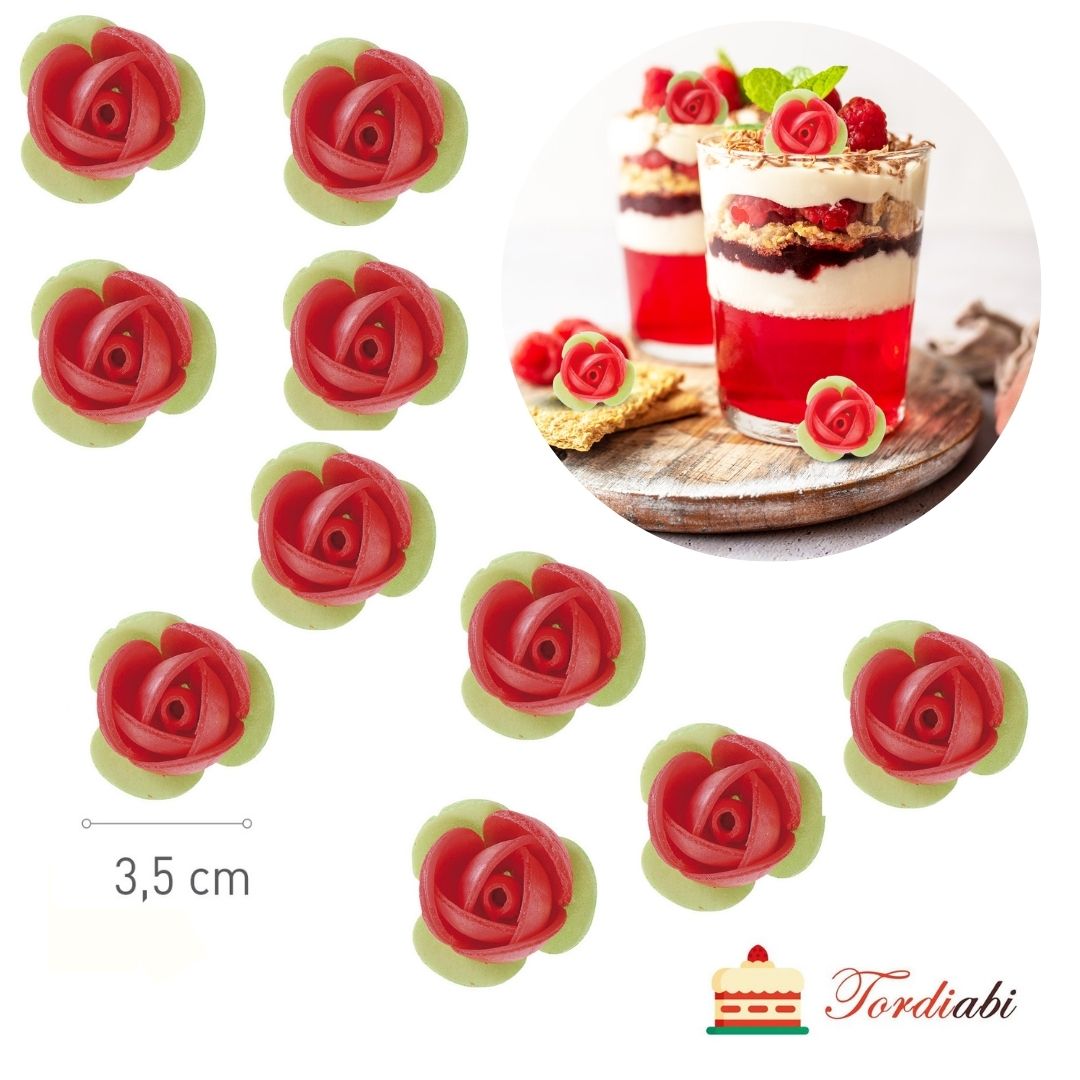 Tordiabi vahvlidekoor punased roosid 3 lehega