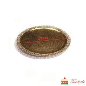 Tordiabi kuldne pitsilise servaga ümmargune tugev alus 20 cm