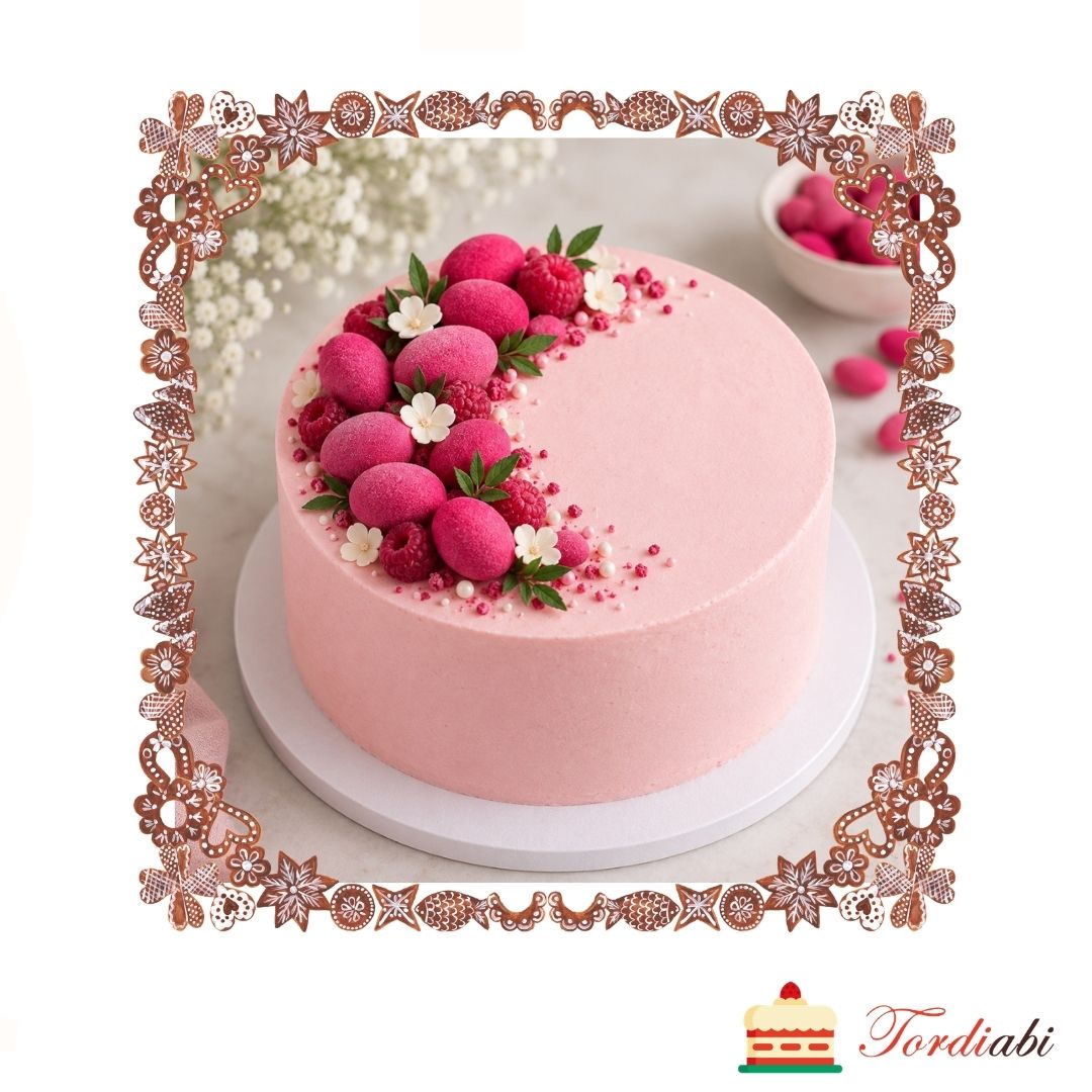 Tordiabi roosade mandlitega tort